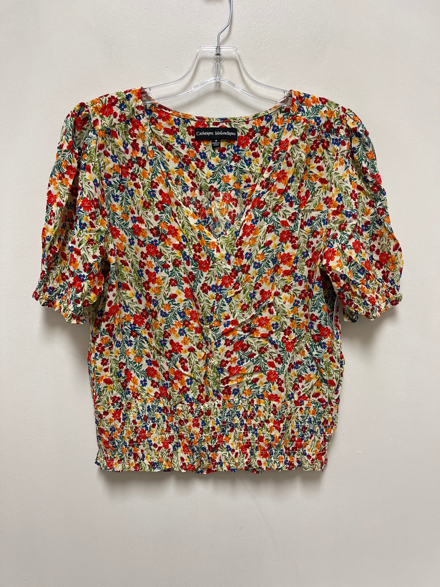 Top Short Sleeve By Catherine Malandrino In Floral Print, Size: M