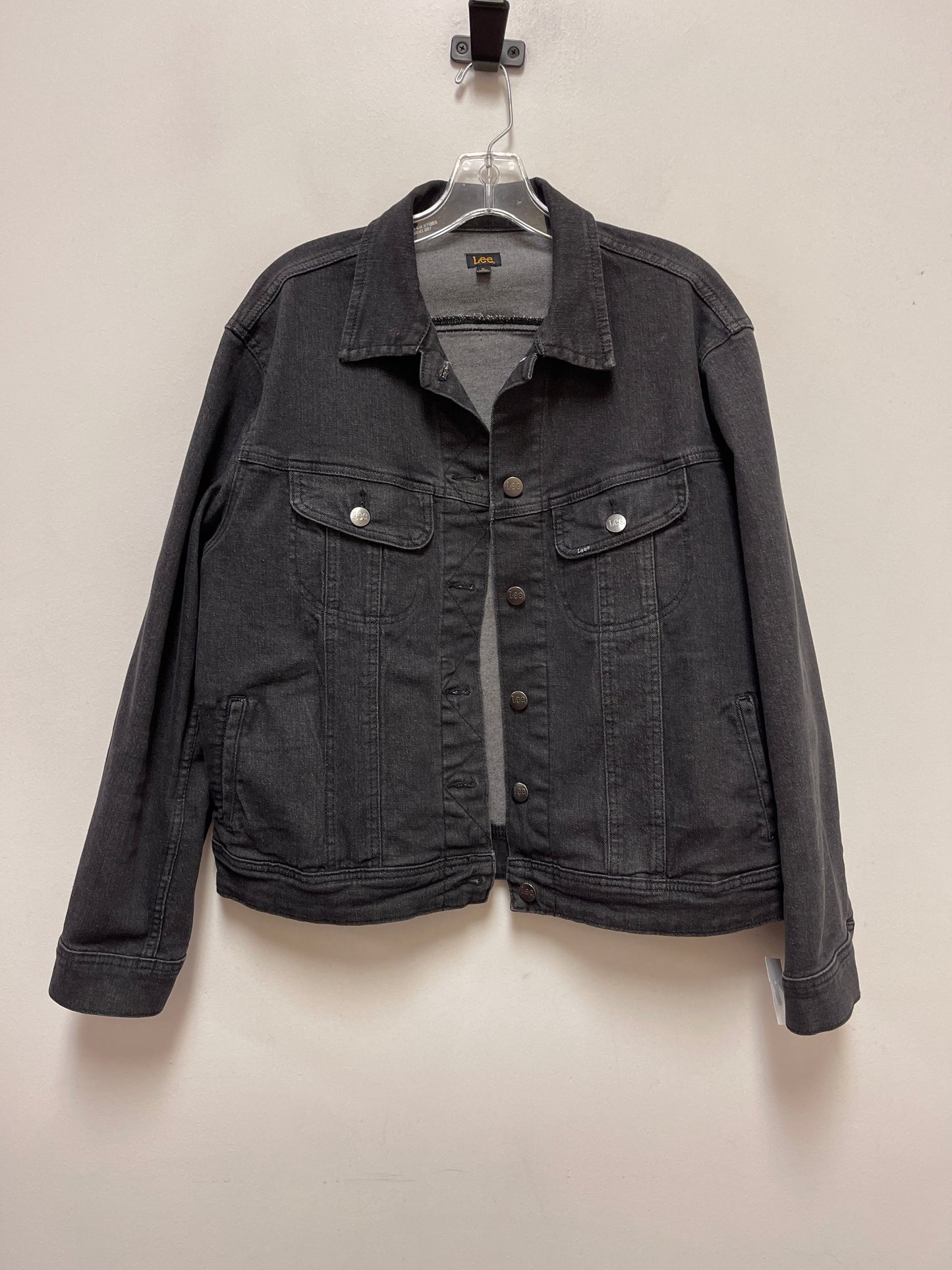 Jacket Denim By Lee In Black Denim, Size: Xl