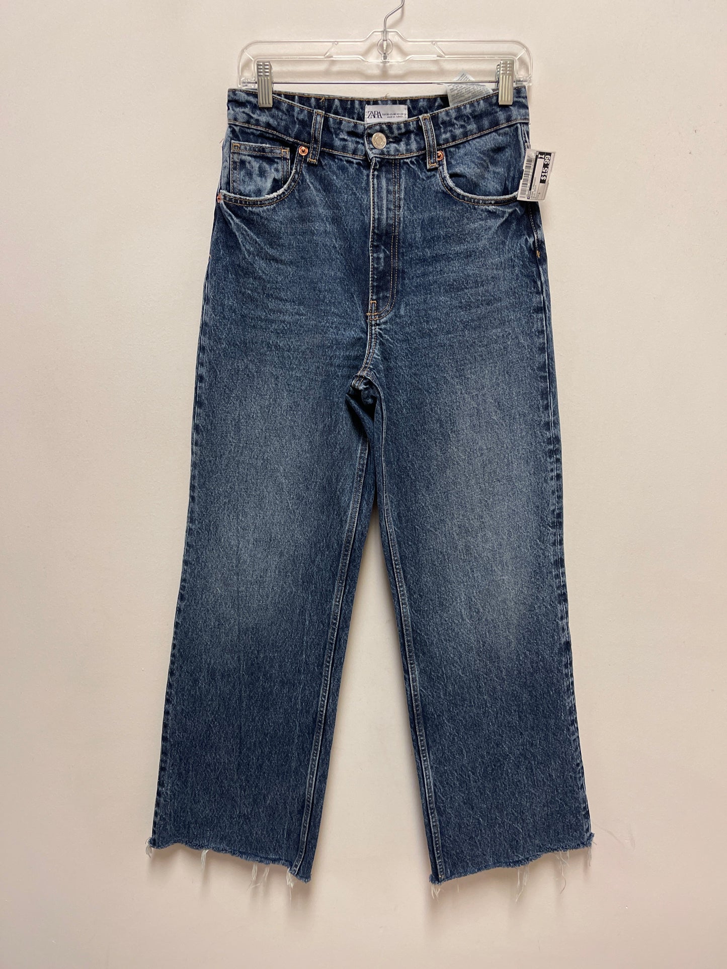 Jeans Straight By Zara In Blue Denim, Size: 6