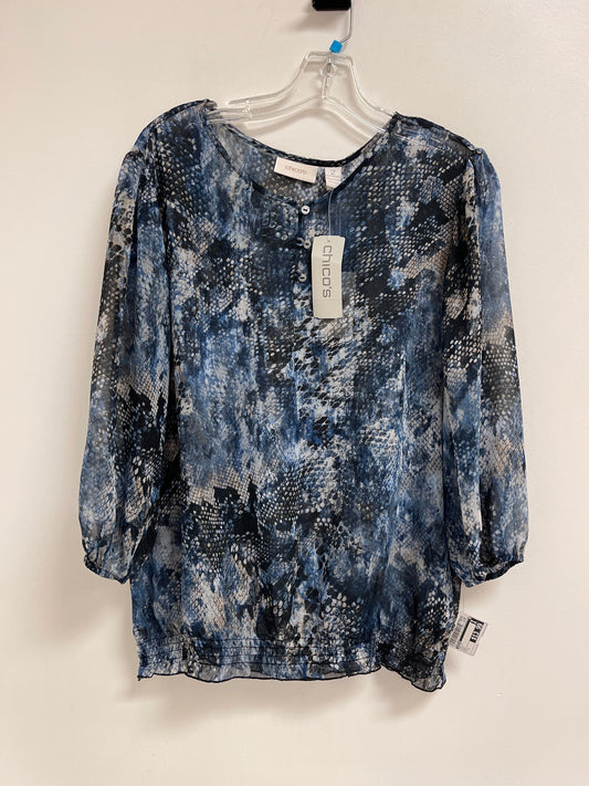 Top Long Sleeve By Chicos In Blue, Size: L