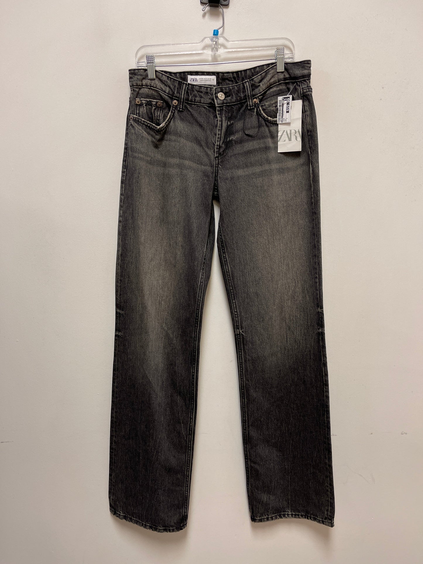 Jeans Straight By Zara In Black, Size: 8