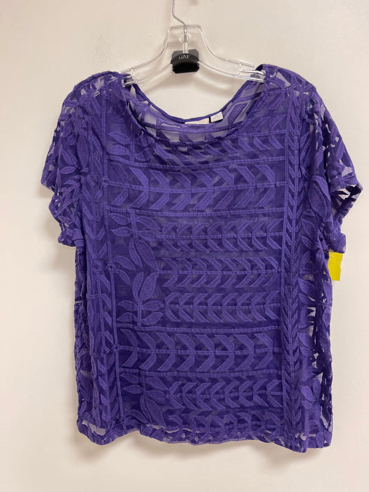 Top Short Sleeve By Chicos In Purple, Size: Xl