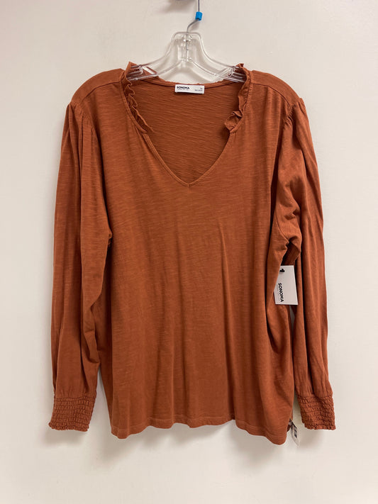 Top Long Sleeve By Sonoma In Bronze, Size: 1x