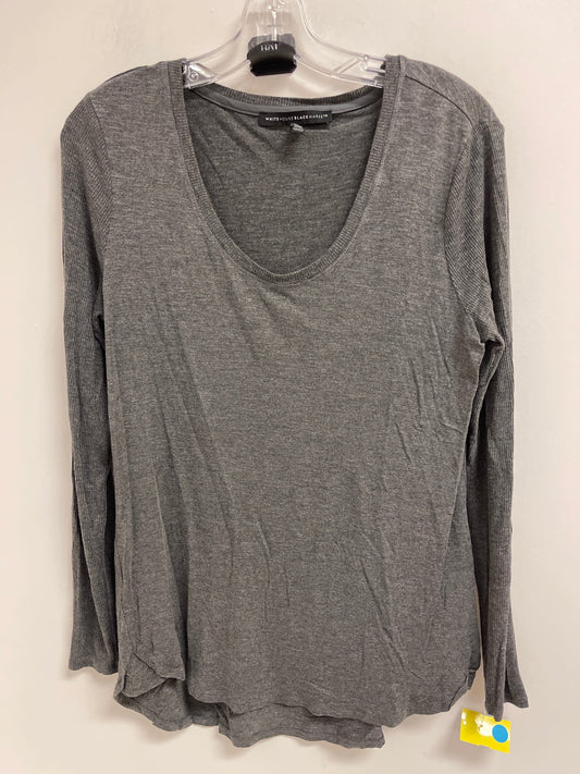 Top Long Sleeve Basic By White House Black Market In Grey, Size: M