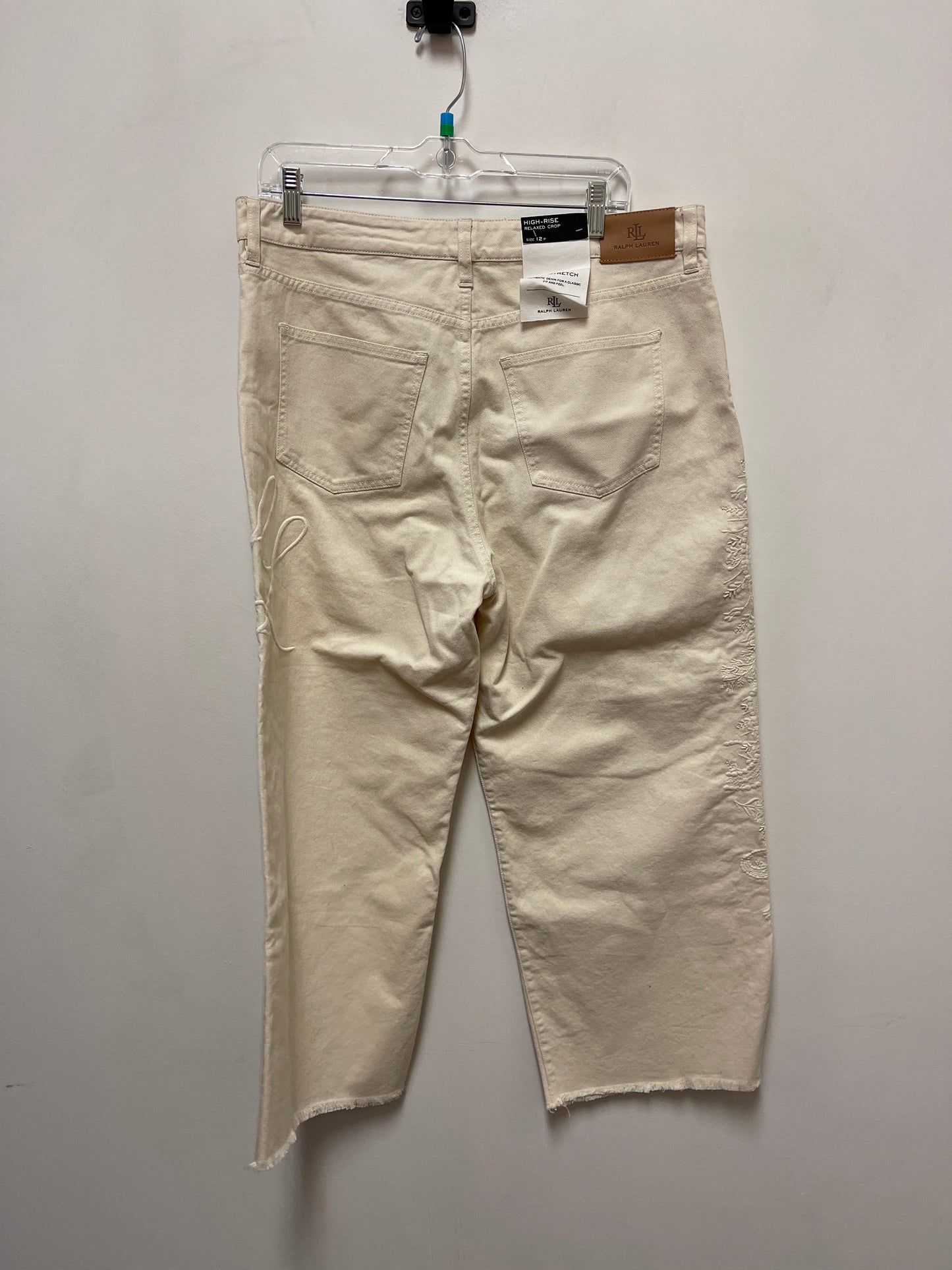 Pants Cropped By Lauren By Ralph Lauren In Cream, Size: 12p