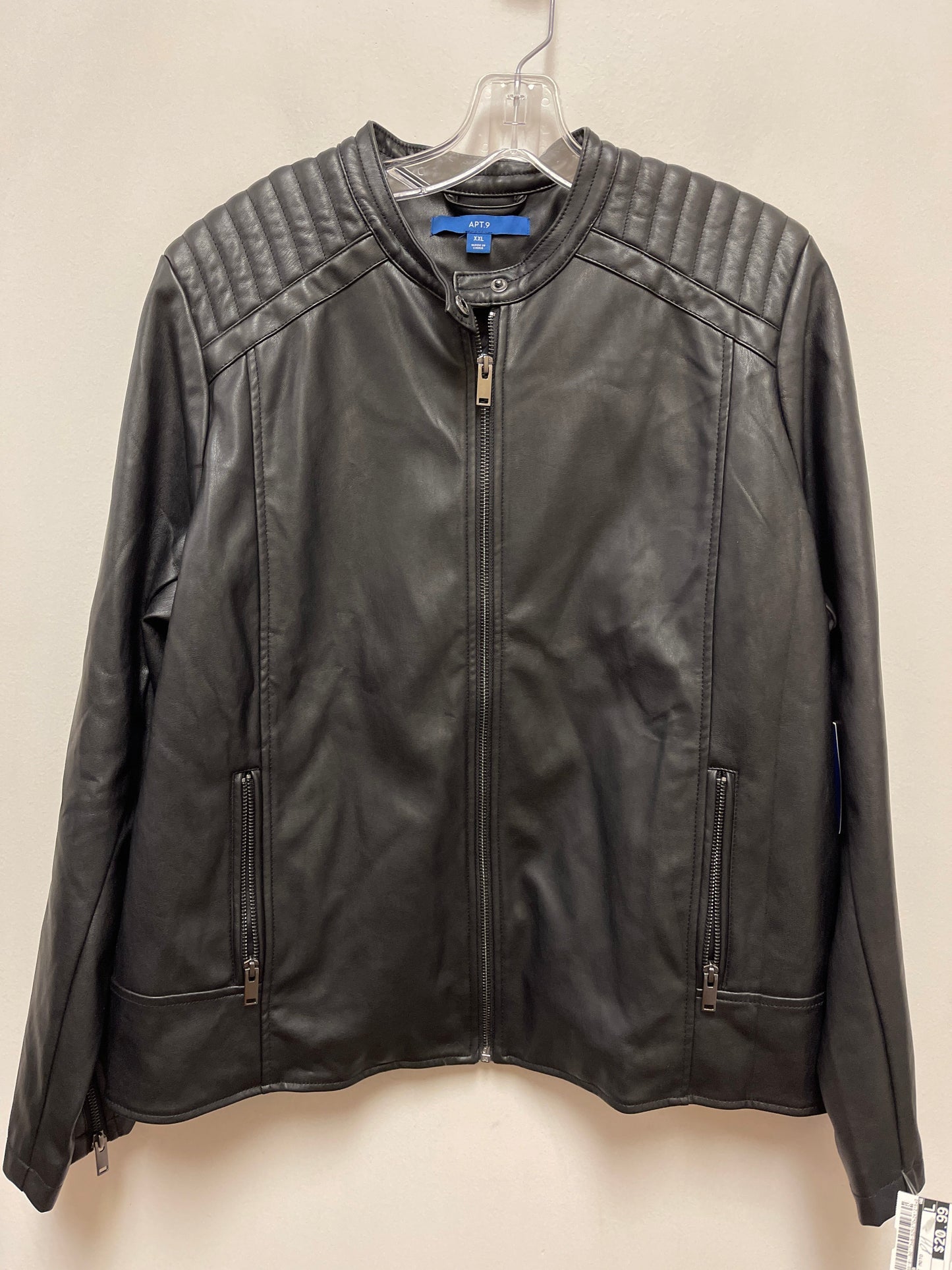 Jacket Moto By Apt 9 In Black, Size: 2x