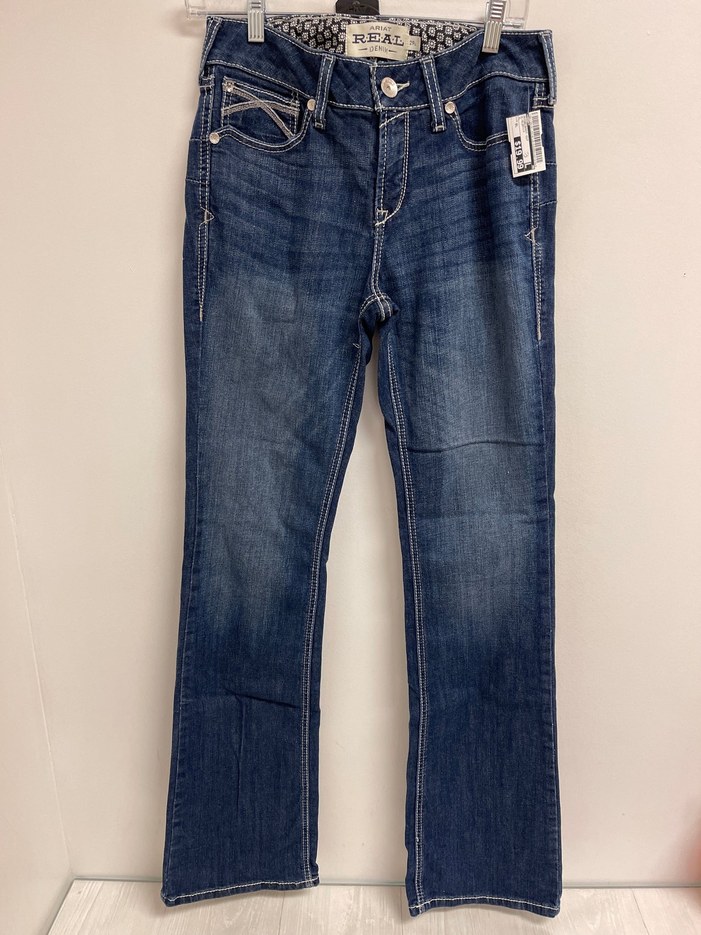 Jeans Boot Cut By Ariat In Blue Denim, Size: 8l