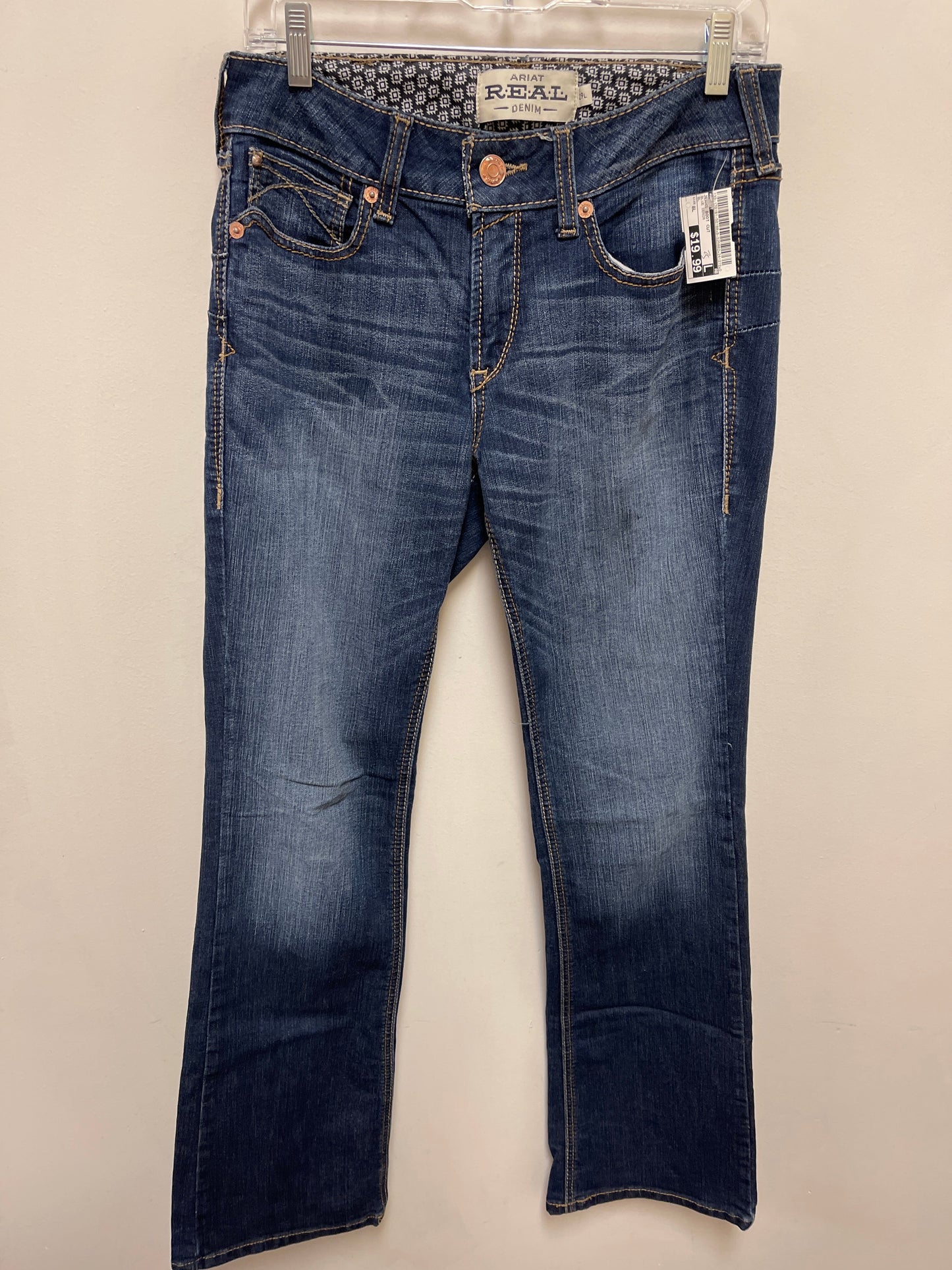 Jeans Boot Cut By Ariat In Blue Denim, Size: 8l