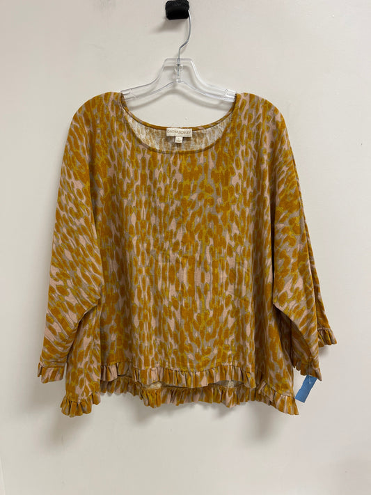 Top Short Sleeve By Cynthia Rowley In Yellow, Size: L