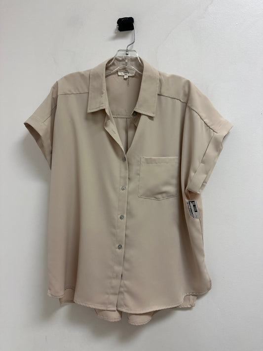 Top Short Sleeve By Entro In Tan, Size: S