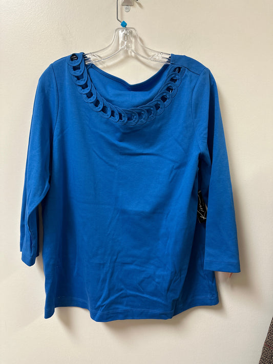 Top Long Sleeve By Kim Rogers In Blue, Size: Xl