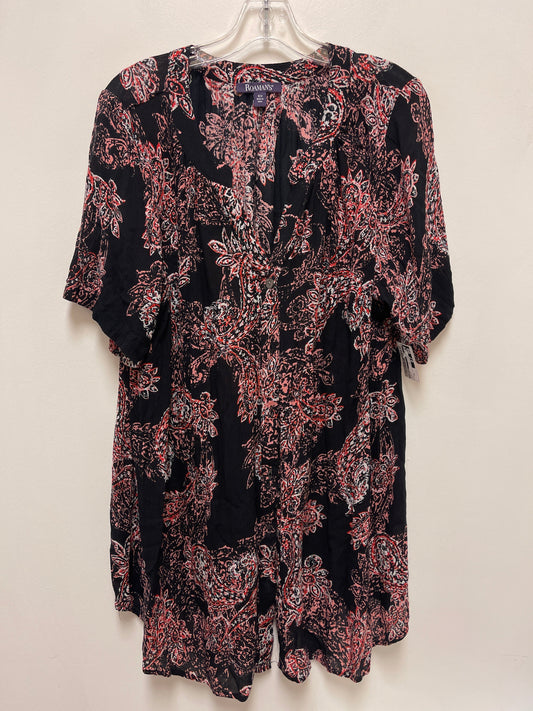 Top Short Sleeve By Roamans In Black, Size: 1x