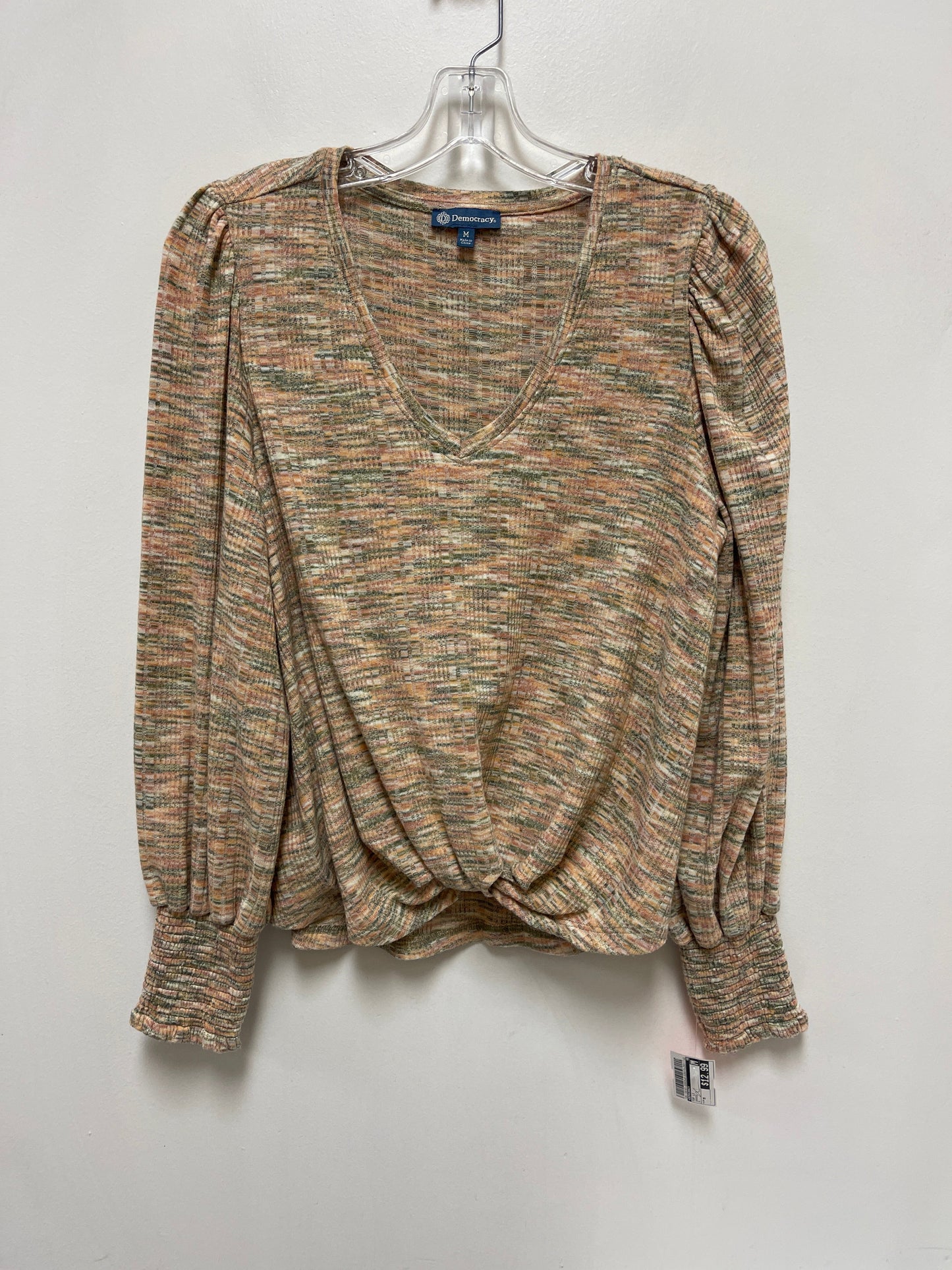 Top Long Sleeve By Democracy In Orange, Size: M