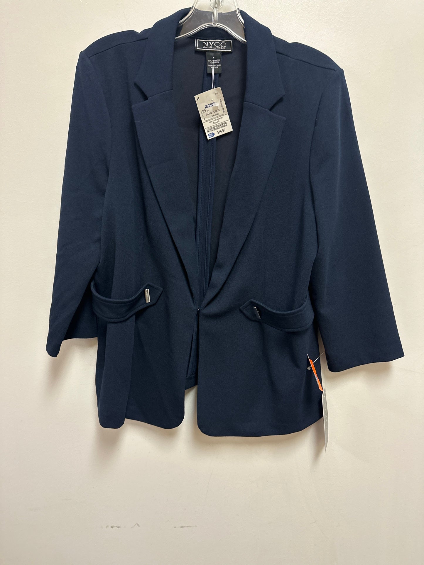 Blazer By Clothes Mentor In Navy, Size: L