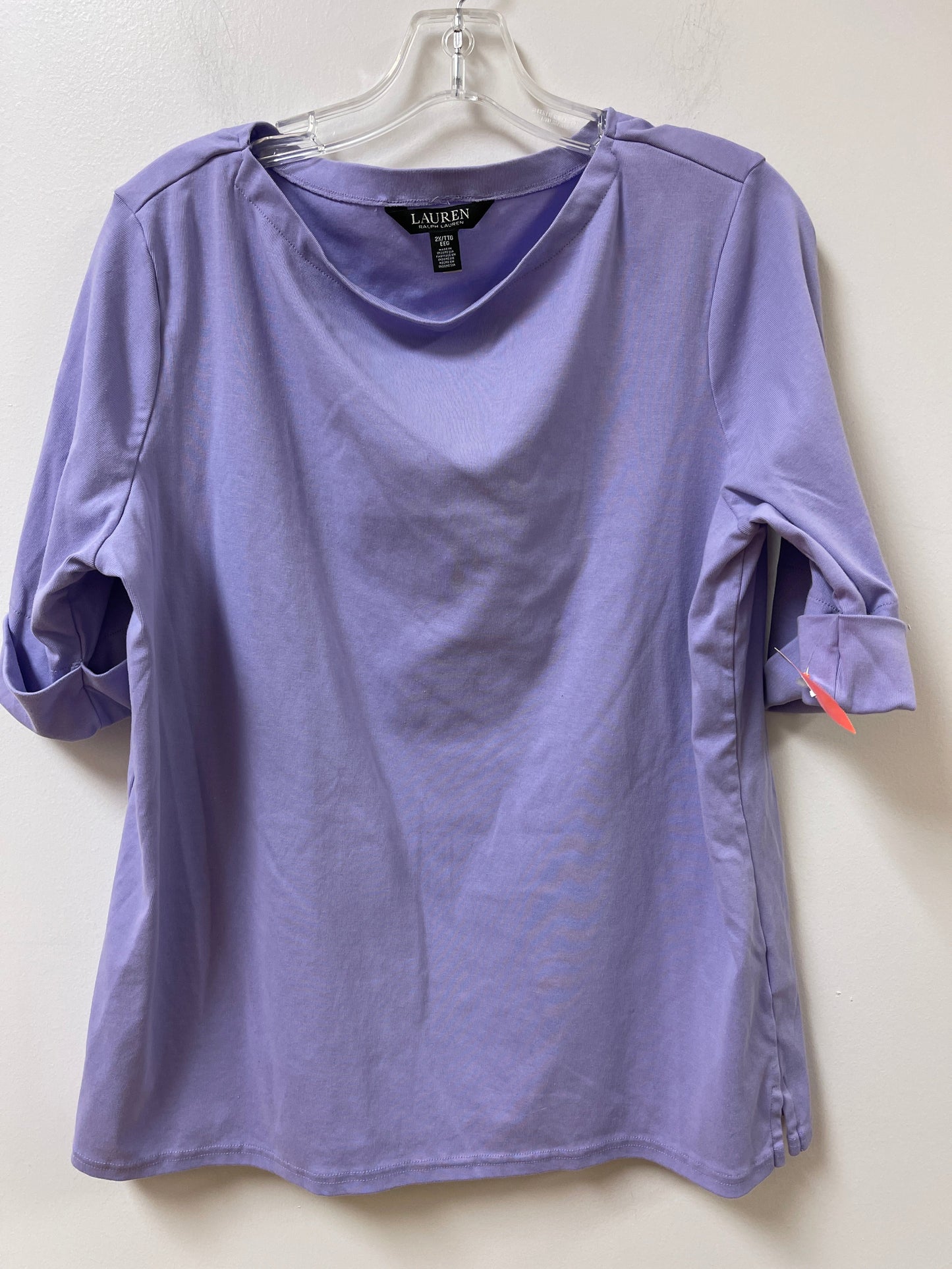 Top Short Sleeve By Lauren By Ralph Lauren In Purple, Size: 2x