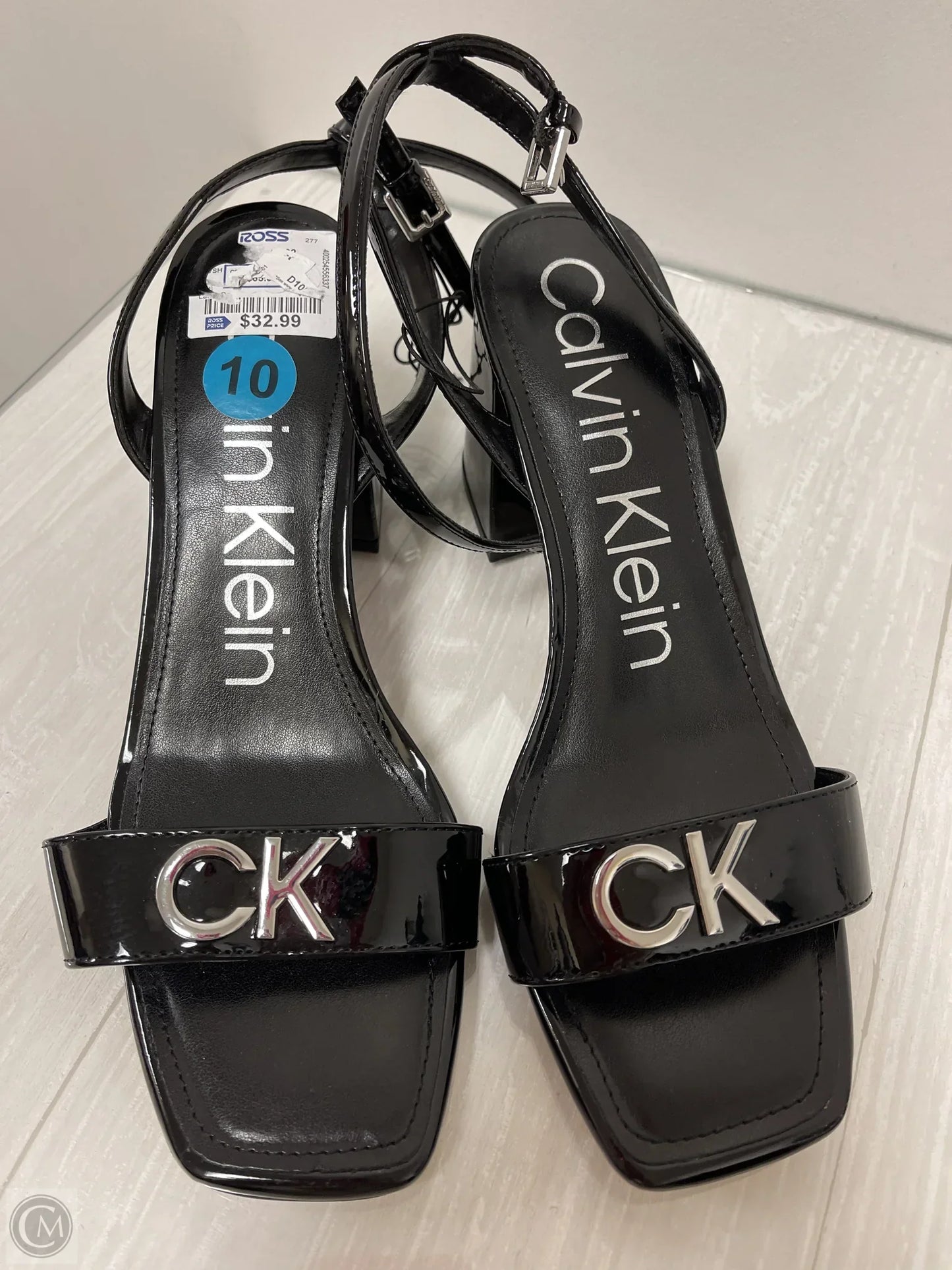 Sandals Heels Block By Calvin Klein In Black, Size: 10