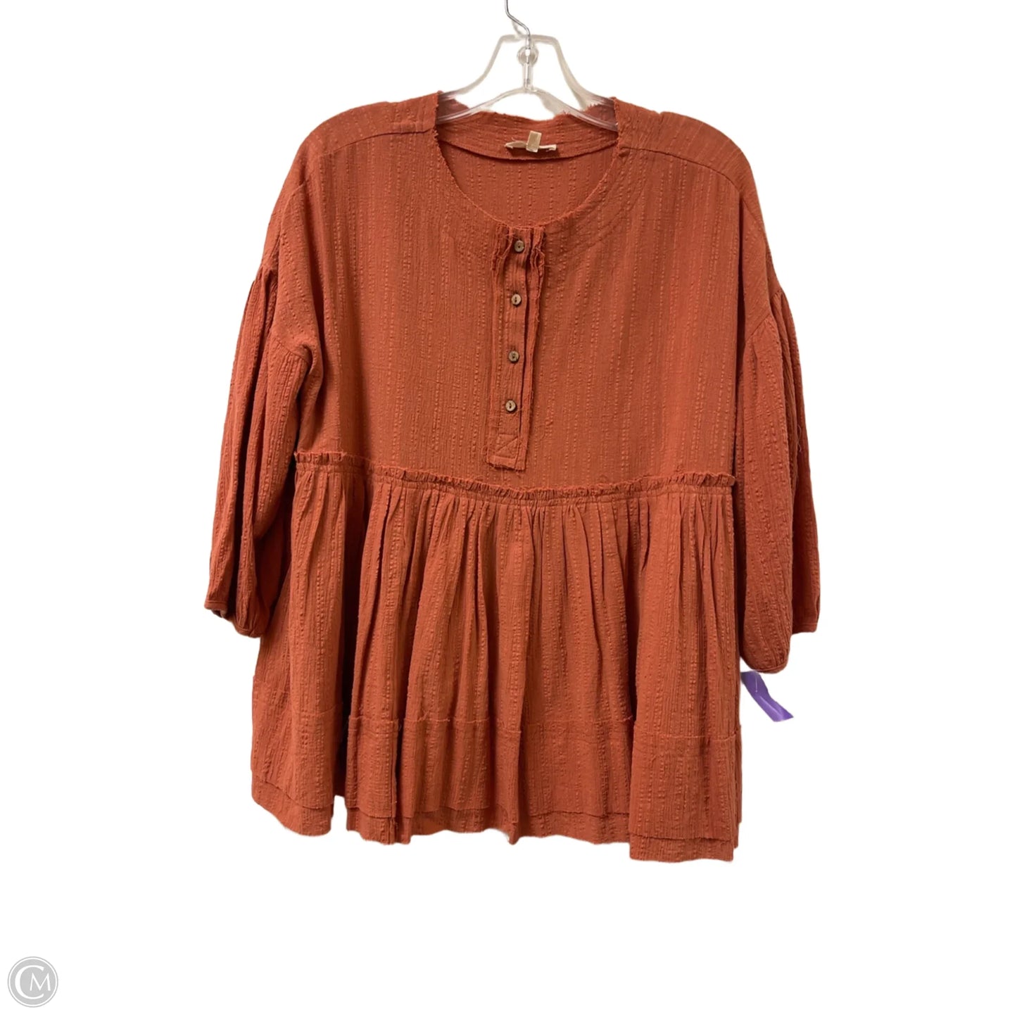 Top Long Sleeve By Easel In Orange, Size: S