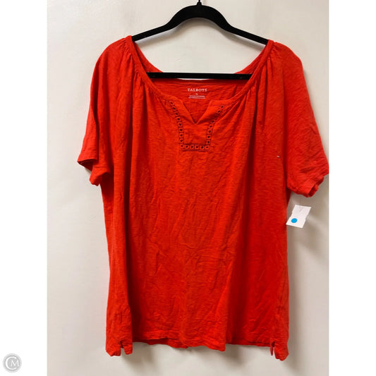 Top Short Sleeve By Talbots In Orange, Size: Xl