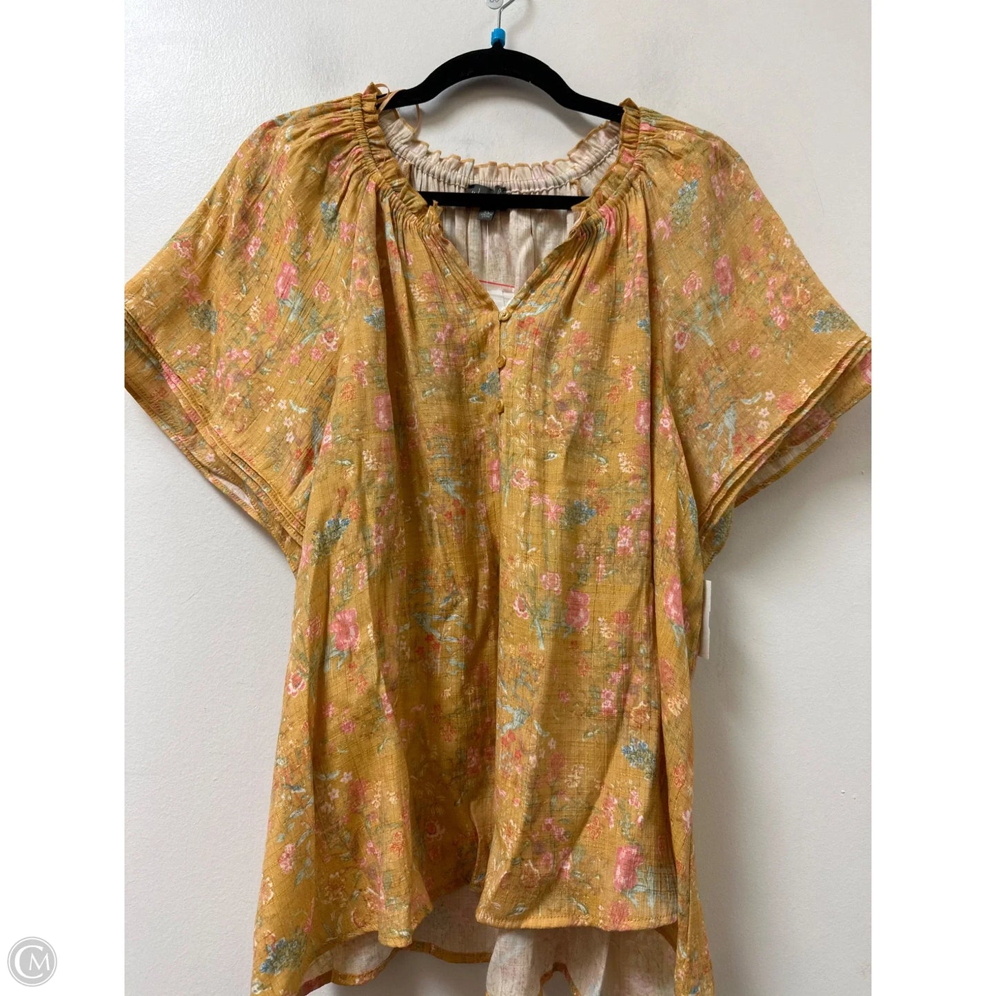 Top Short Sleeve By Wonderly In Yellow, Size: Xl