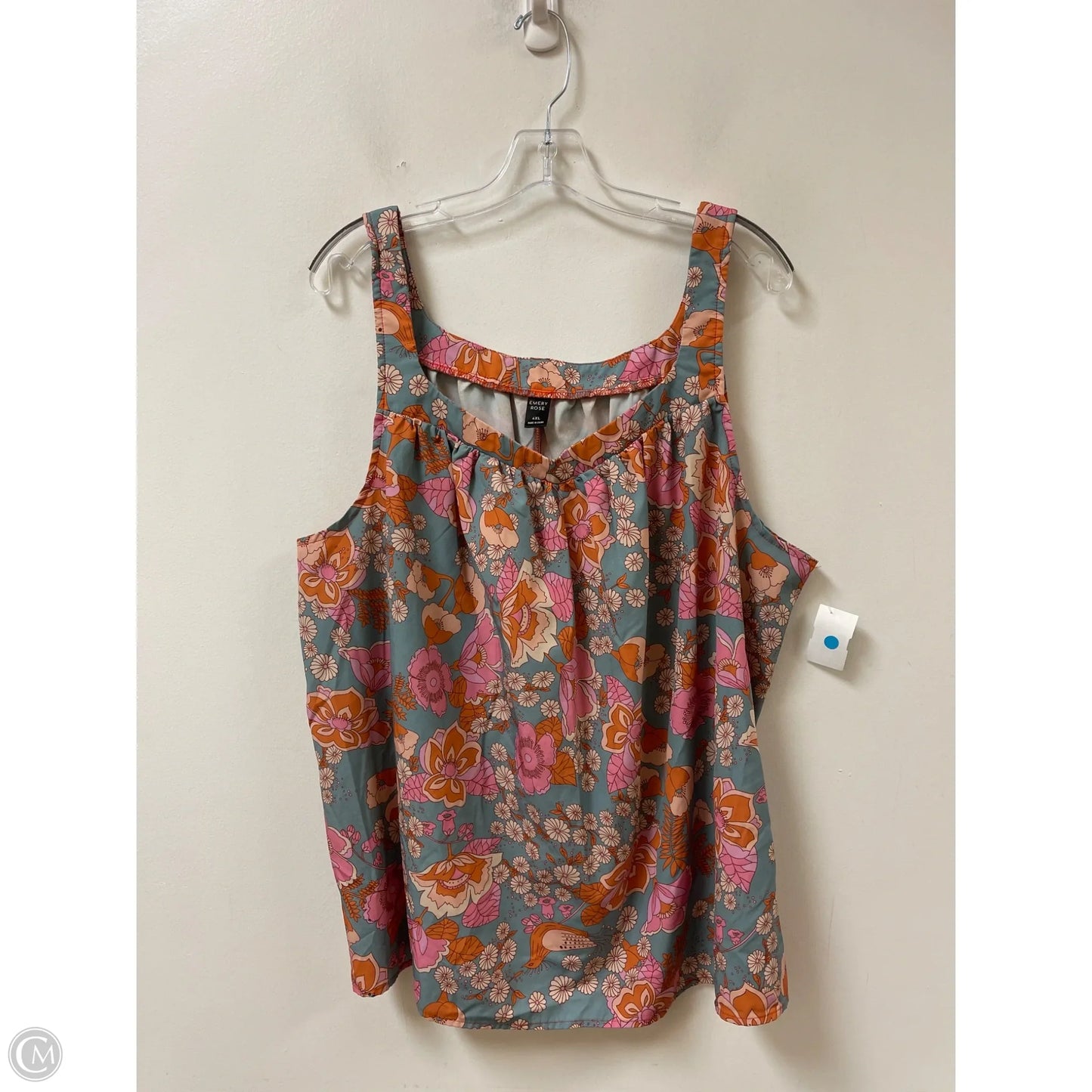 Top Sleeveless By Clothes Mentor In Floral Print, Size: 4x