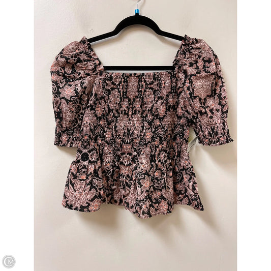 Top Short Sleeve By Bb Dakota In Brown, Size: S