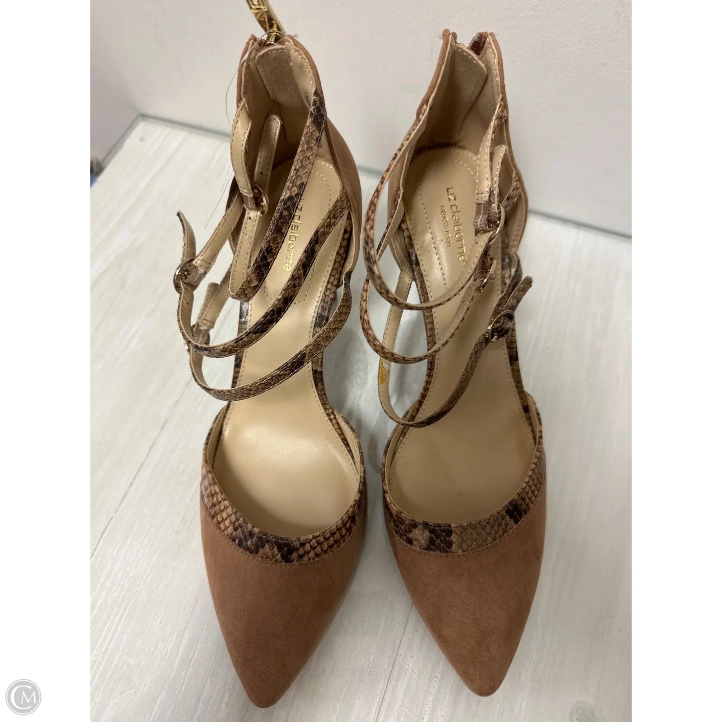 Sandals Heels Kitten By Liz Claiborne In Tan, Size: 10