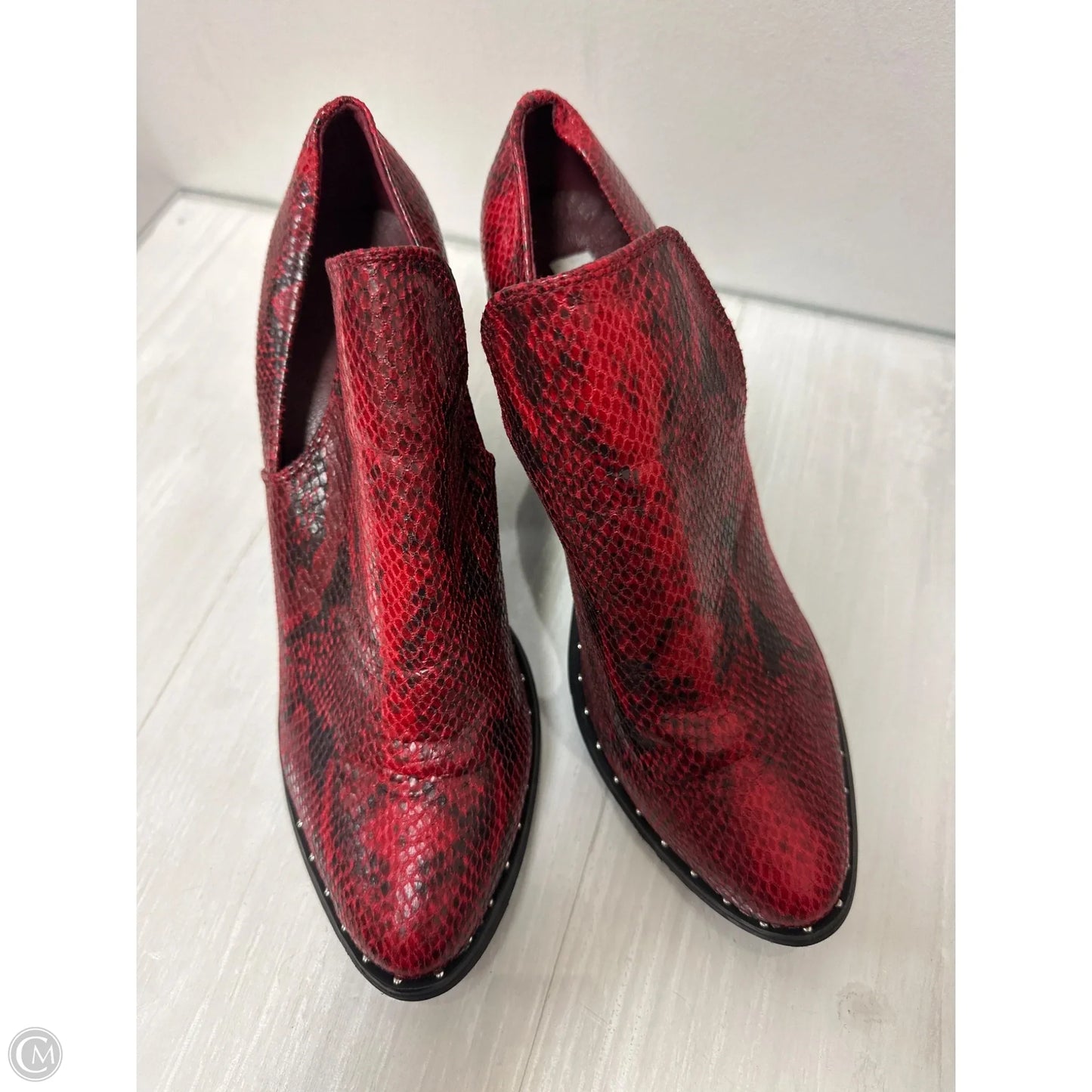 Boots Ankle Heels By Very G In Red, Size: 10