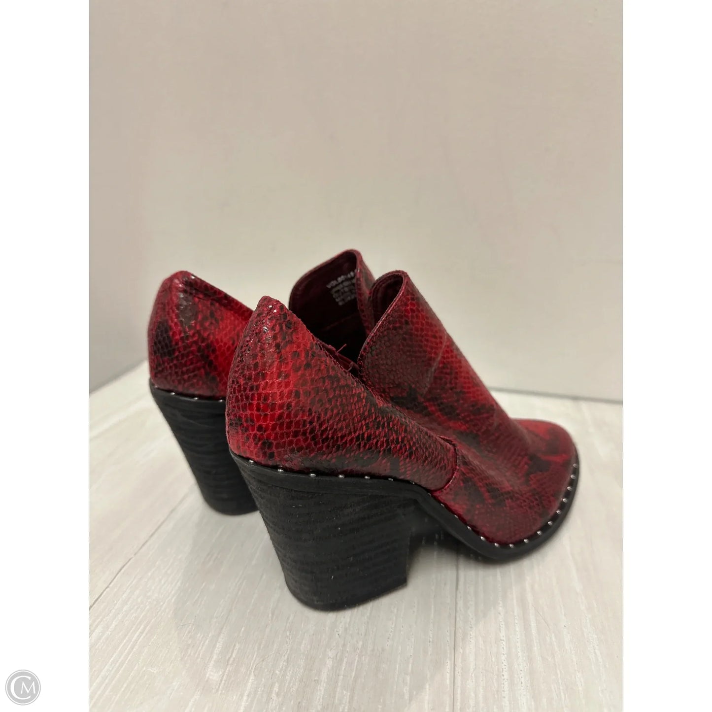 Boots Ankle Heels By Very G In Red, Size: 10
