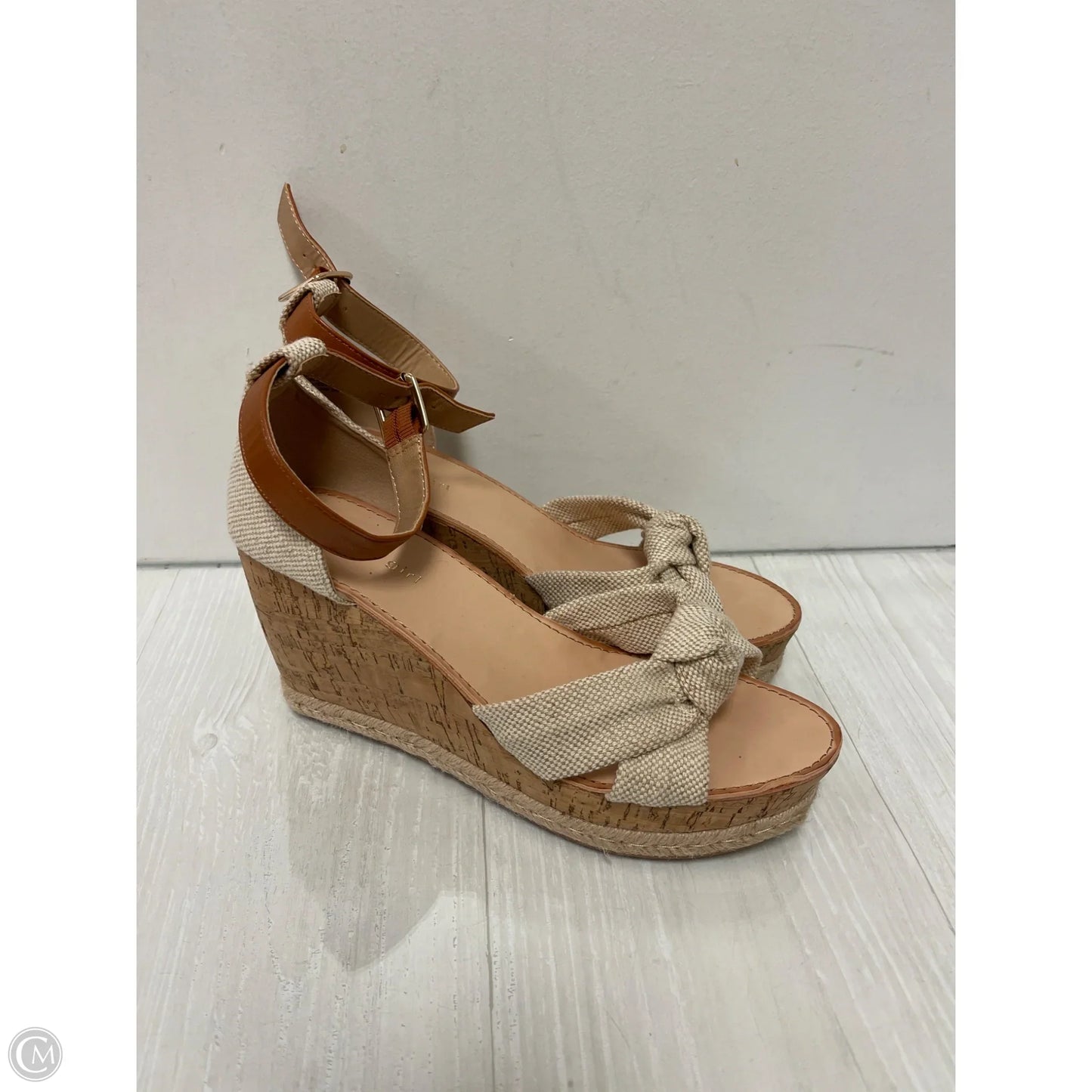 Sandals Heels Wedge By Madden Girl In Tan, Size: 10