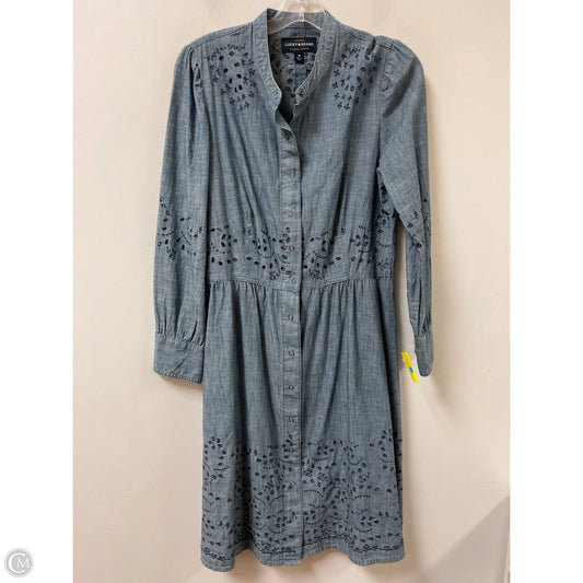 Dress Casual Midi By Lucky Brand In Blue Denim, Size: M