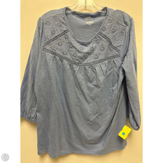 Top Long Sleeve By Croft And Barrow In Blue, Size: L
