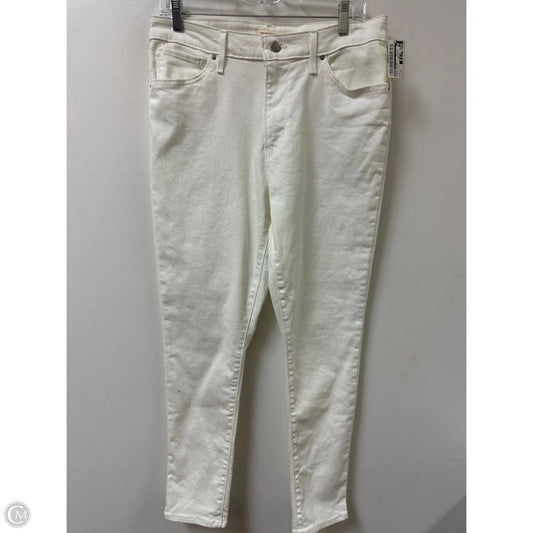 Jeans Skinny By Levis In White Denim, Size: 14