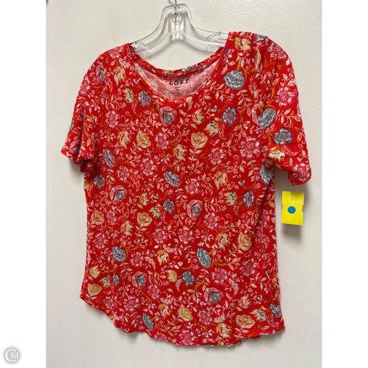 Top Short Sleeve By Loft In Red, Size: L