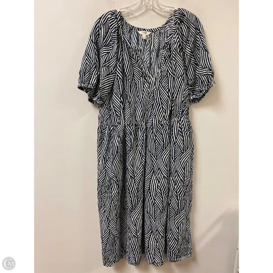 Dress Casual Short By Terra & Sky In Blue & Cream, Size: Xl