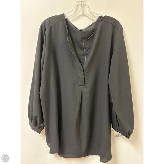 Top Long Sleeve By Clothes Mentor In Black, Size: 1x