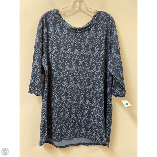Tunic 3/4 Sleeve By Cj Banks In Navy, Size: 1x