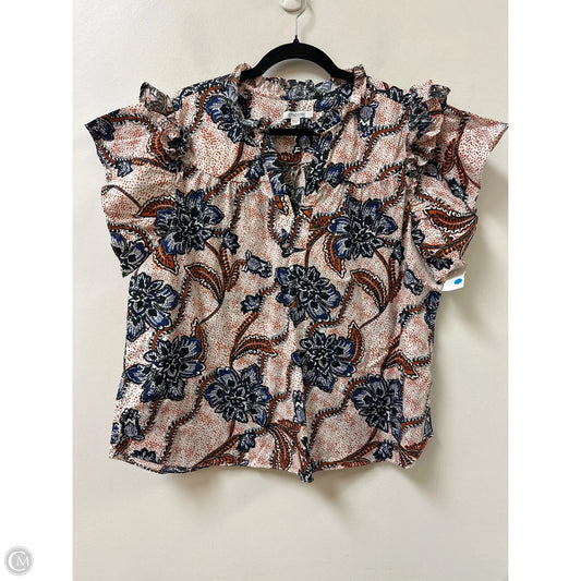 Blouse Short Sleeve By Chicos In Orange, Size: 1x