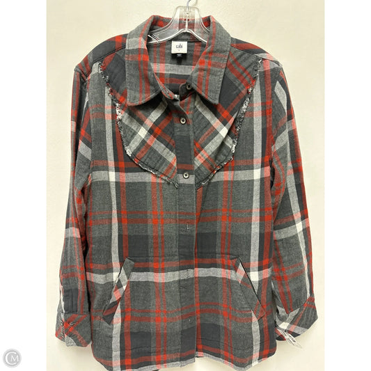 Jacket Shirt By Cabi In Grey, Size: L
