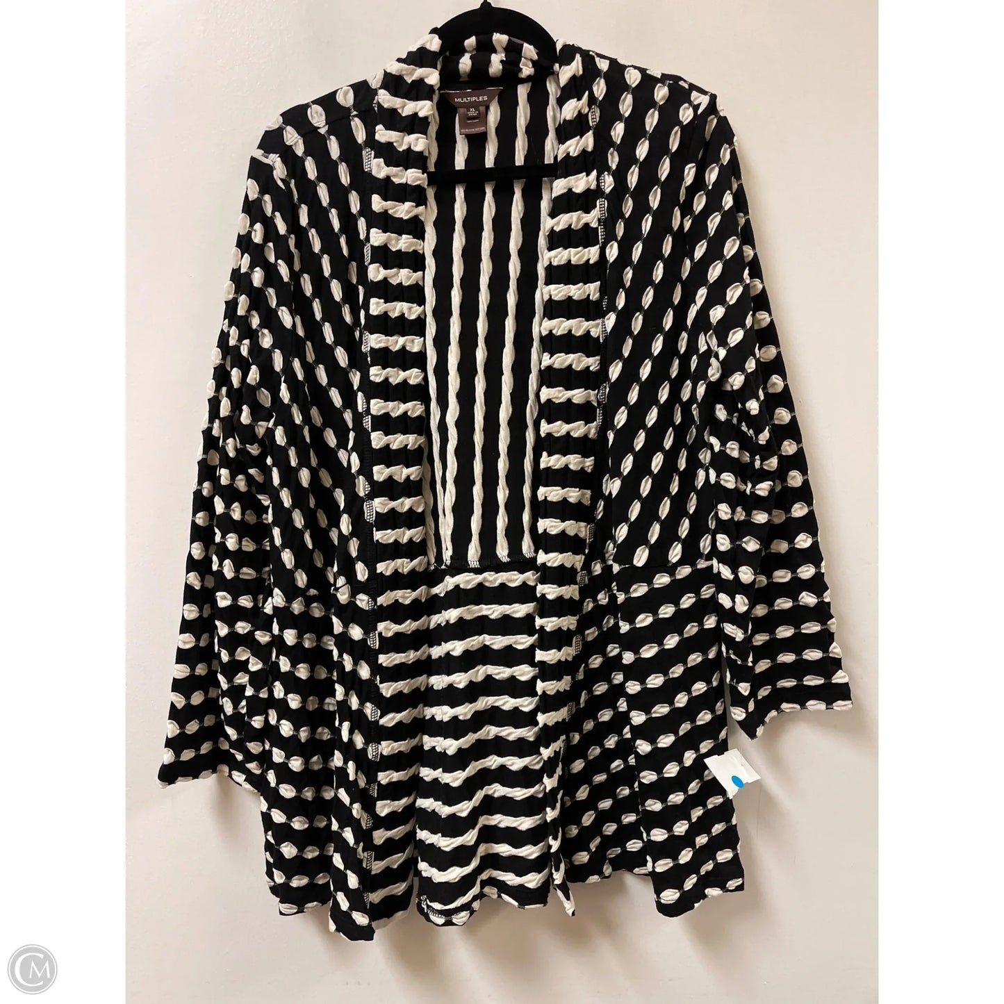 Sweater Cardigan By Multiples In Black, Size: Xl