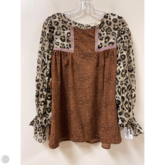 Top Long Sleeve By Entro In Animal Print, Size: M