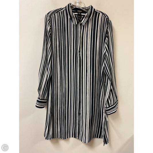 Tunic Long Sleeve By Chicos Private Collection In Striped Pattern, Size: Xl
