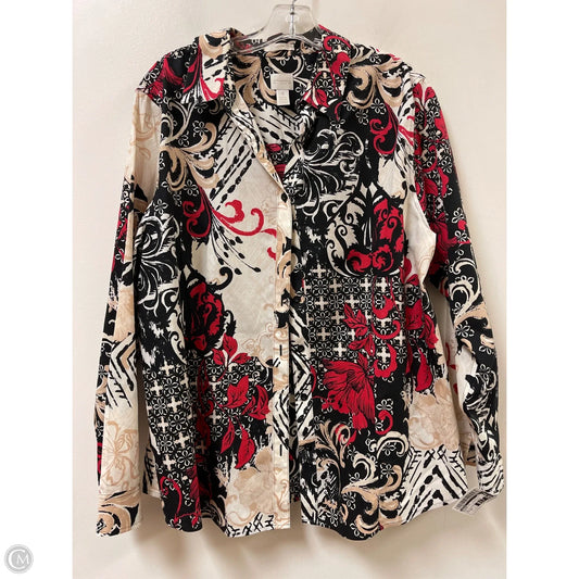 Blouse Long Sleeve By Chicos In Multi-colored, Size: 1x