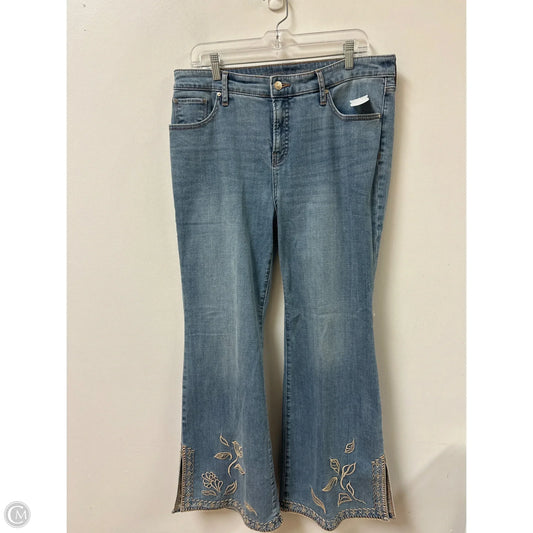 Jeans Flared By Chicos In Blue Denim, Size: 14