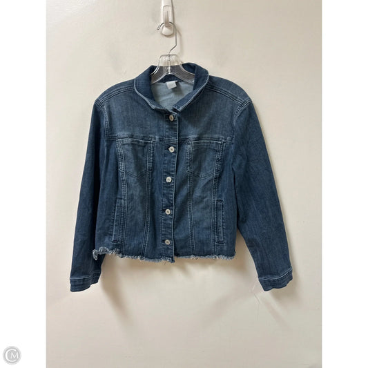 Jacket Denim By Chicos In Blue, Size: L