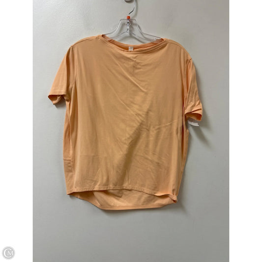 Athletic Top Short Sleeve By Lululemon In Orange, Size: 2