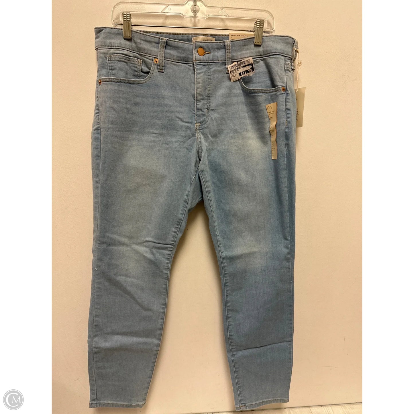 Jeans Skinny By Universal Thread In Blue Denim, Size: 14