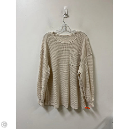 Top Long Sleeve By Emery Rose In Cream, Size: 2x