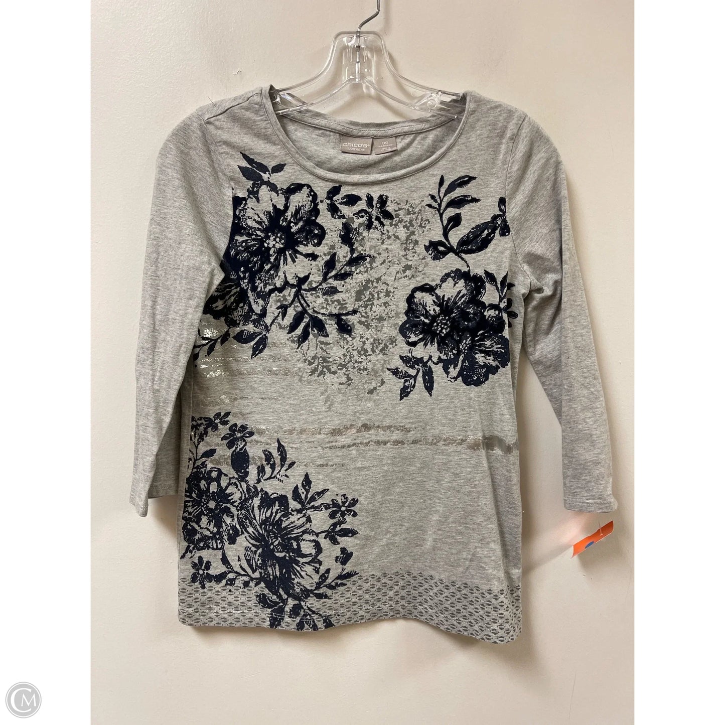Top Long Sleeve By Chicos In Grey, Size: Xs