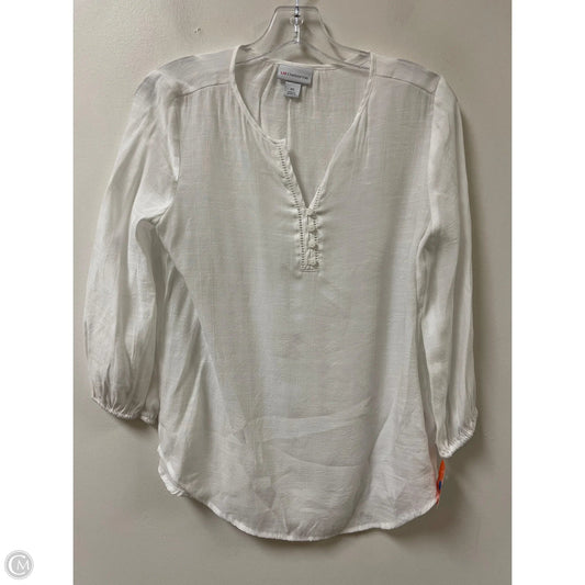 Top Long Sleeve By Liz Claiborne In White, Size: Xs