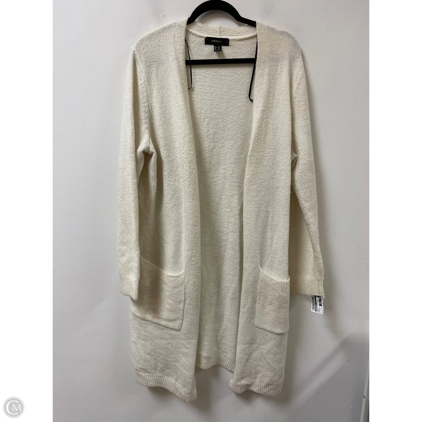Sweater Cardigan By Forever 21 In Cream, Size: 2x